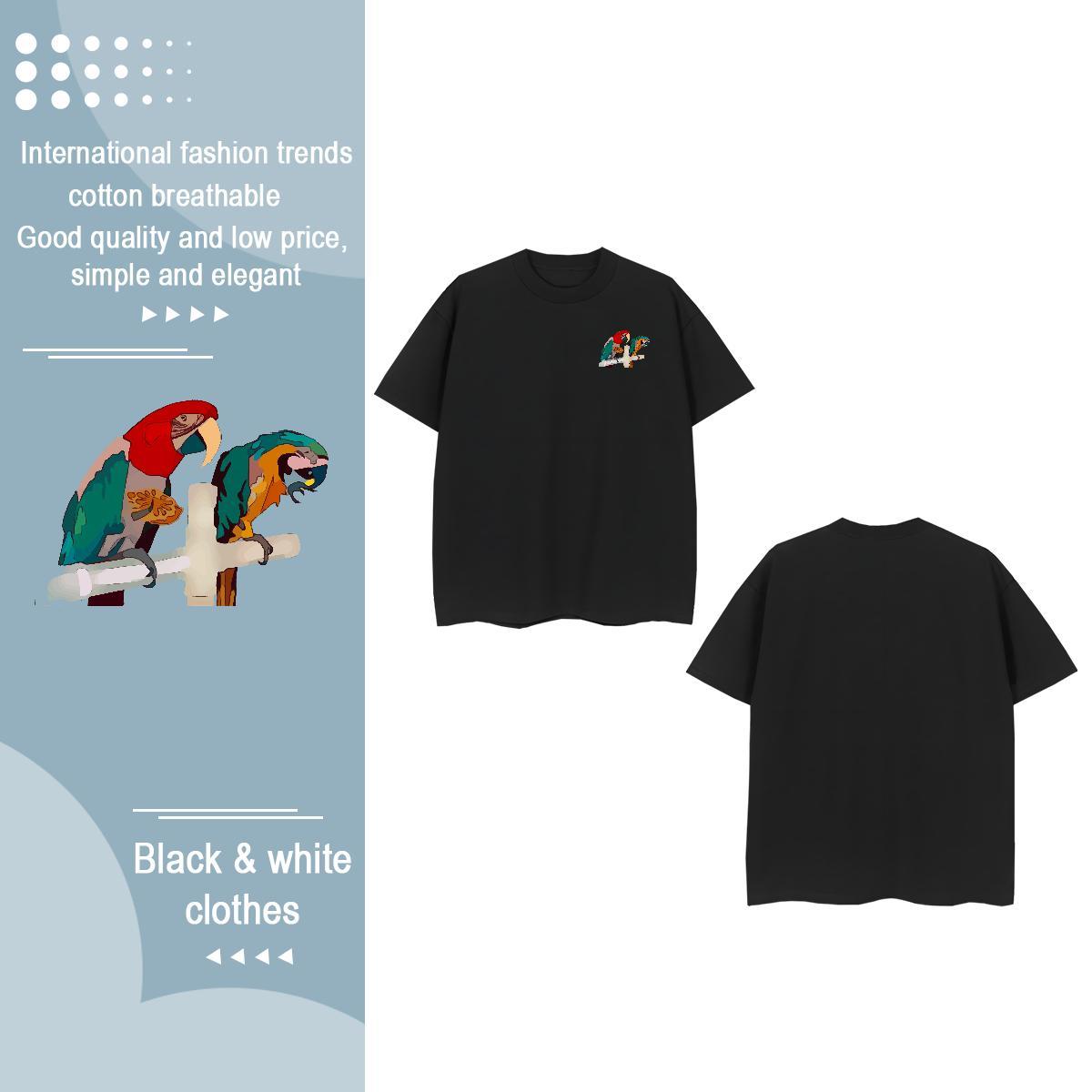 Free Shipping Men Tees bird Hip Hop Street 230g Pure Cotton Clothes Breathable Crew Neck Classic T Shirts Men Oversized