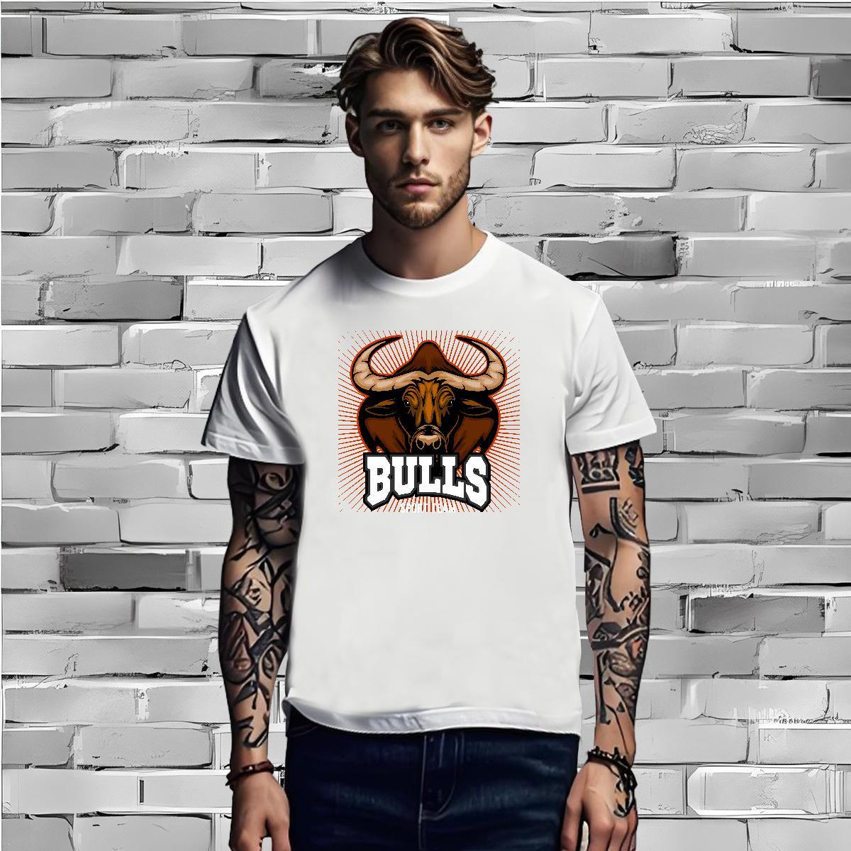 T Shirts Men 230g Cotton bull Street Wear Round Neck Short Sleeve Custom Big Size Men Clothes T-Shirt Stylist Cool Tshirts