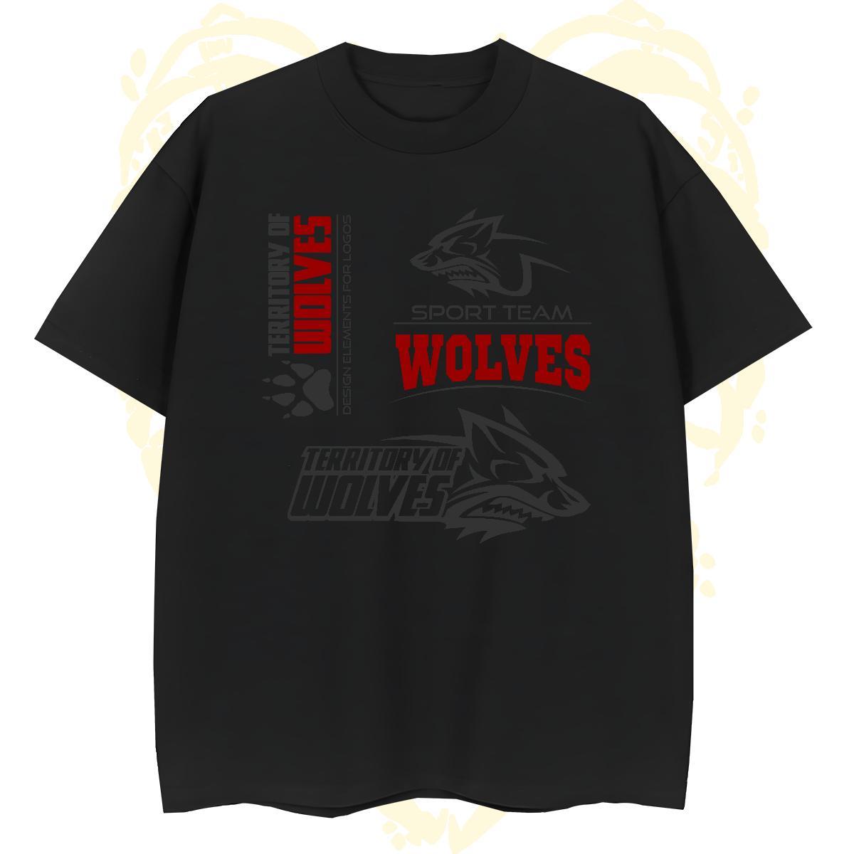 Classic Man T Shirts wolf Round Neck Short Sleeve Casual Beach Cartoon Printing L-4XL 230g Cotton Men Clothes T-Shirt Designer Fashion Tees