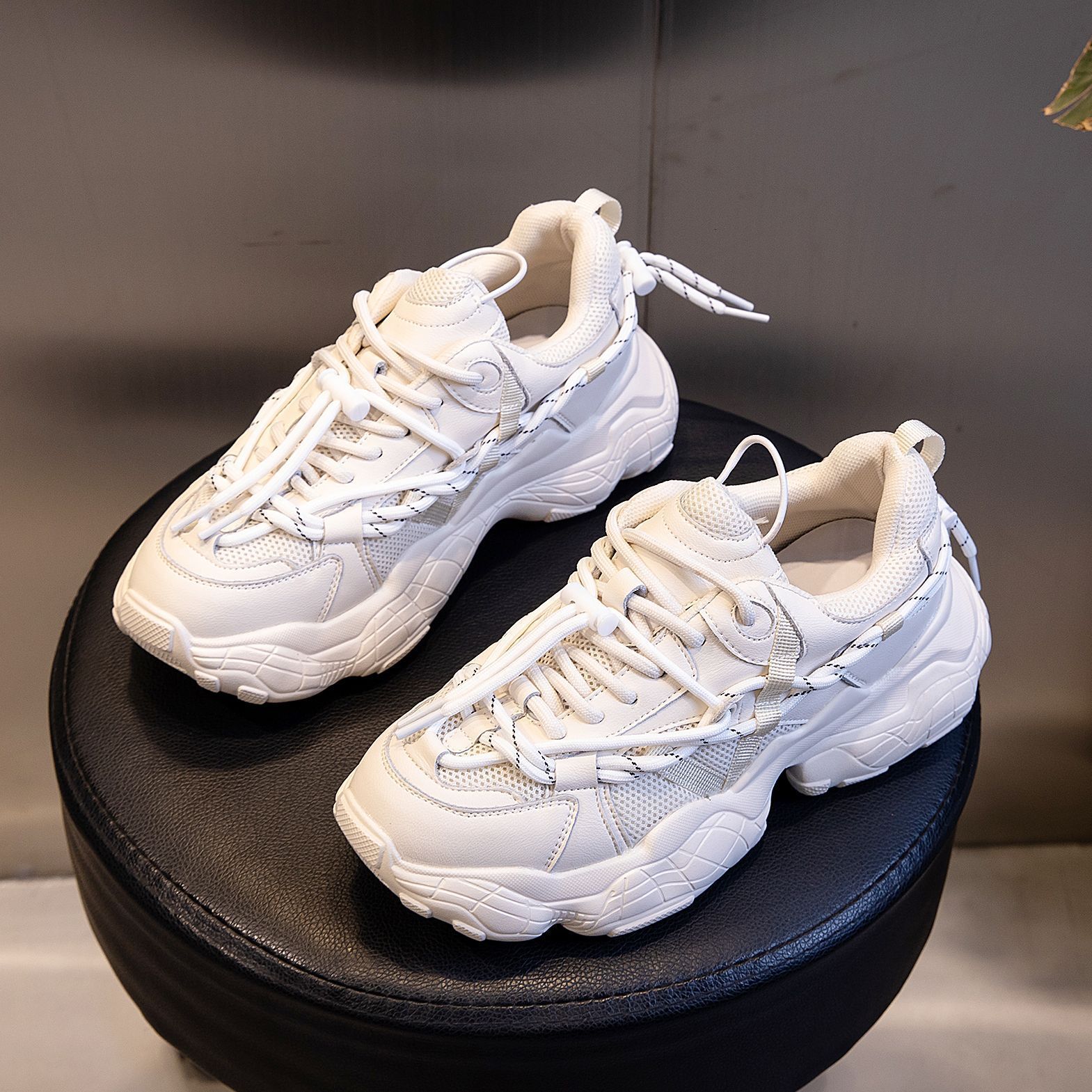 Ddmysports Instagram Trendy Network Popular Autumn New Sports Breathable Dad Casual Thick Sole Genuine Leather Women S Shoes OUTDOOR