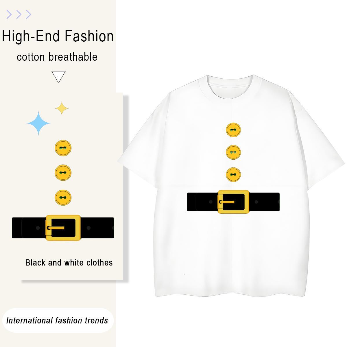 Casual New Men Tops Tees Christmas Daily Wear 230g Cotton Tops Shirt Breathable Soft Cool T shirt Graphic