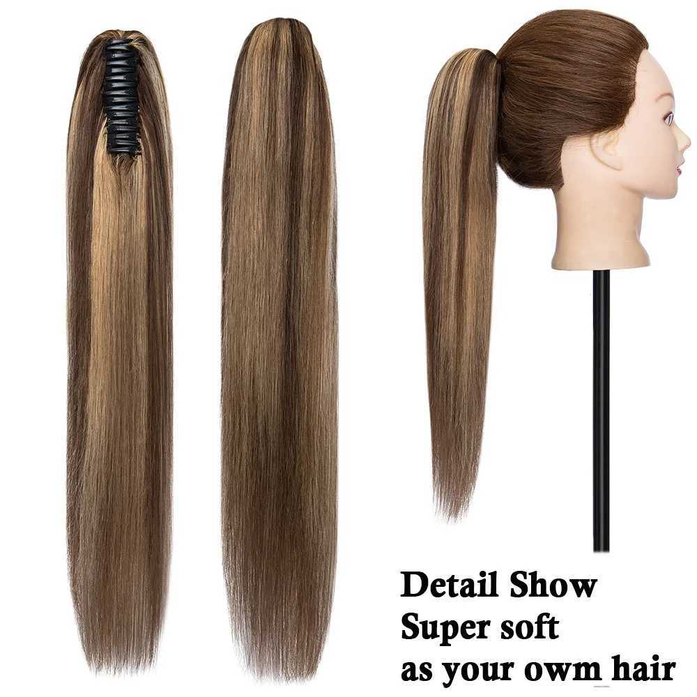 Rich selection of 120g claws clamped on ponytails 100% human hair straight ponytail hair extended ponytail on female hair W240817