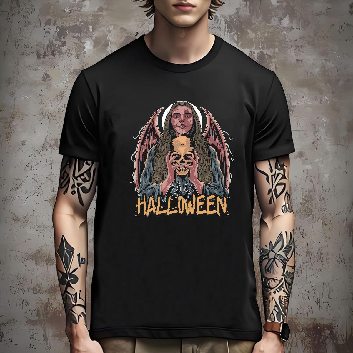Comfortable Man T Shirts halloween Breathable Short Sleeve Sports Casual Black White 230g 100% Cotton Men Tshirts Wholesale Tops Tees