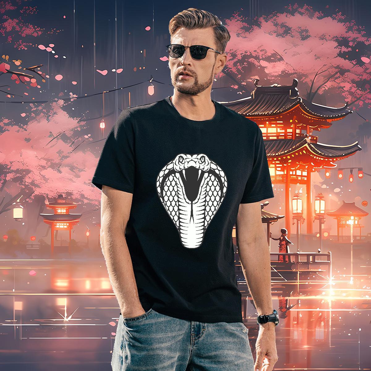 Cool T Shirts Men cobra Pure Cotton Home Outdoor Custom Cartoon 230g 100% Cotton Men Tshirts 2024 DIY Polos
