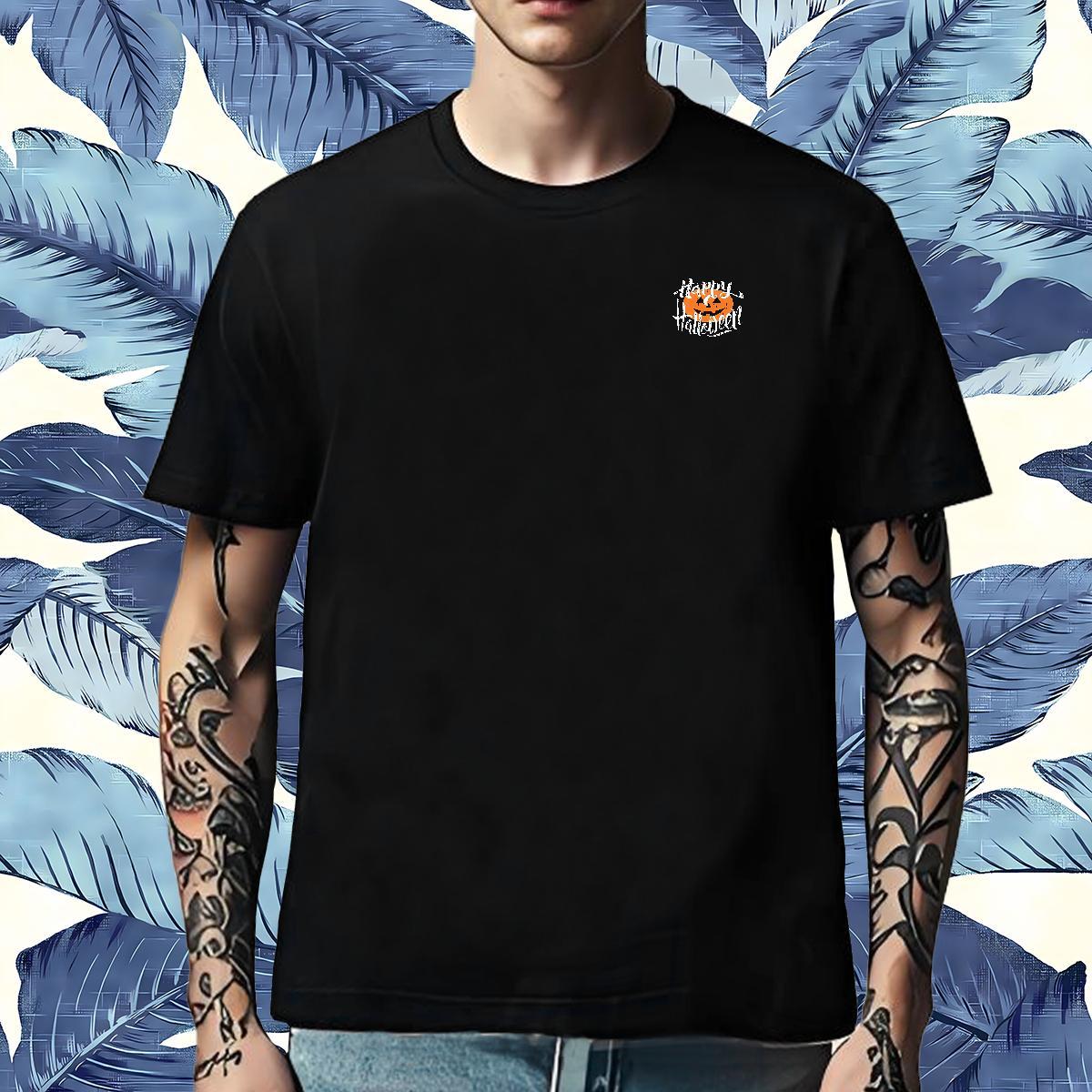 DIY Customized Couples T Shirts pumpkin Casual Daily Wear 100% Cotton 230g Tops Breathable Short Sleeve Unisex Men T Shirts White Plus Size