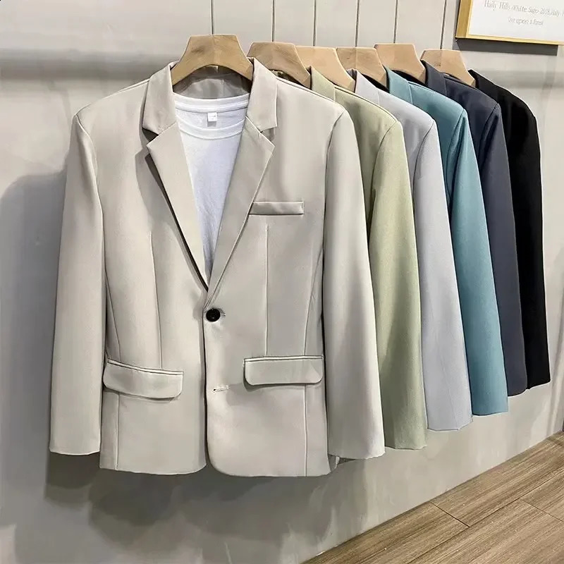 Korean style n emotional Draped casual suit for spring and autumn weight loss Western mens fashion jacket 240819
