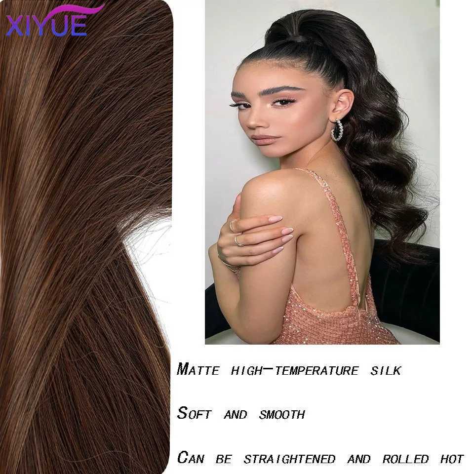 XIYUE European and American Wigs Womens Long Straight Hair Claw Editing Ponytail Braids Natural and Realistic Claw Editing Style W240817