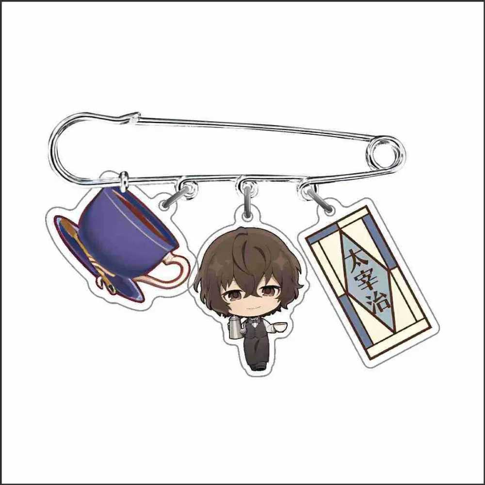 Anime BSD literary giant wild dog brooch coffee cake series character big boy Osamu pendant series brooch clothing jewelry gifts W240815