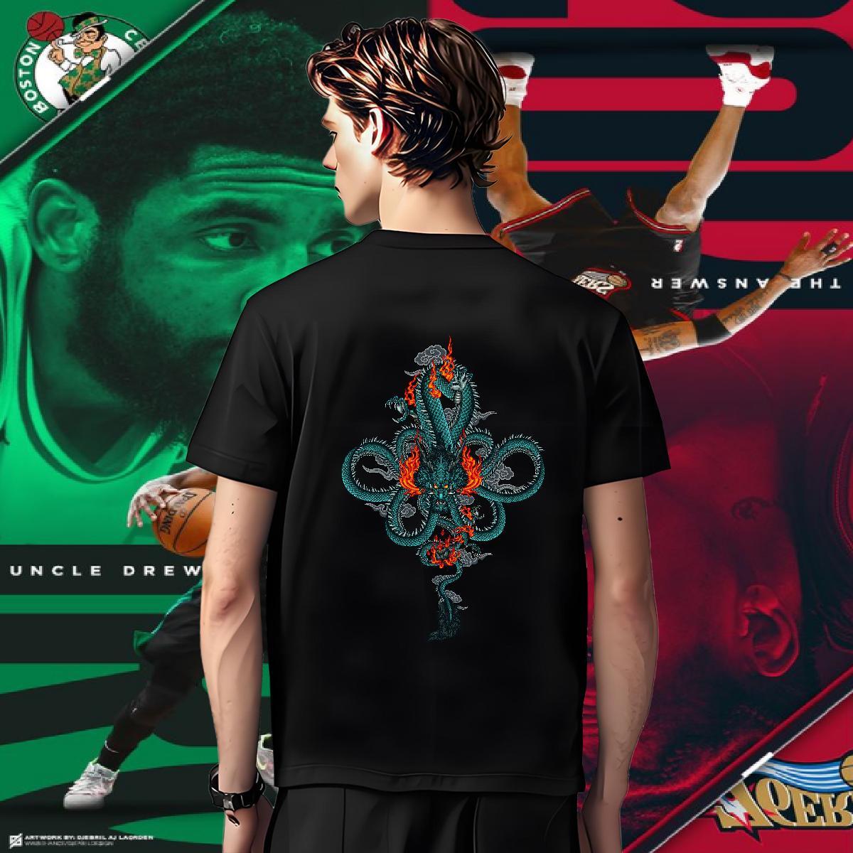 T-Shirts 230g 100% Cotton dragon Sport Crew Neck Custom Printing Men Tops Tees 2024 Unisex Tops Shirt