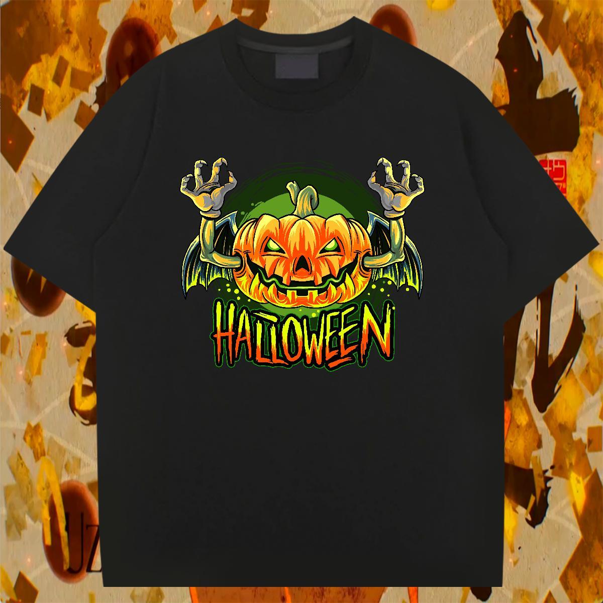 2024 pumpkin Tshirt for Man Woman 230g Pure Cotton T Shirts Men Anime Print Street Wear Breathable Crew Neck Designer Clothings