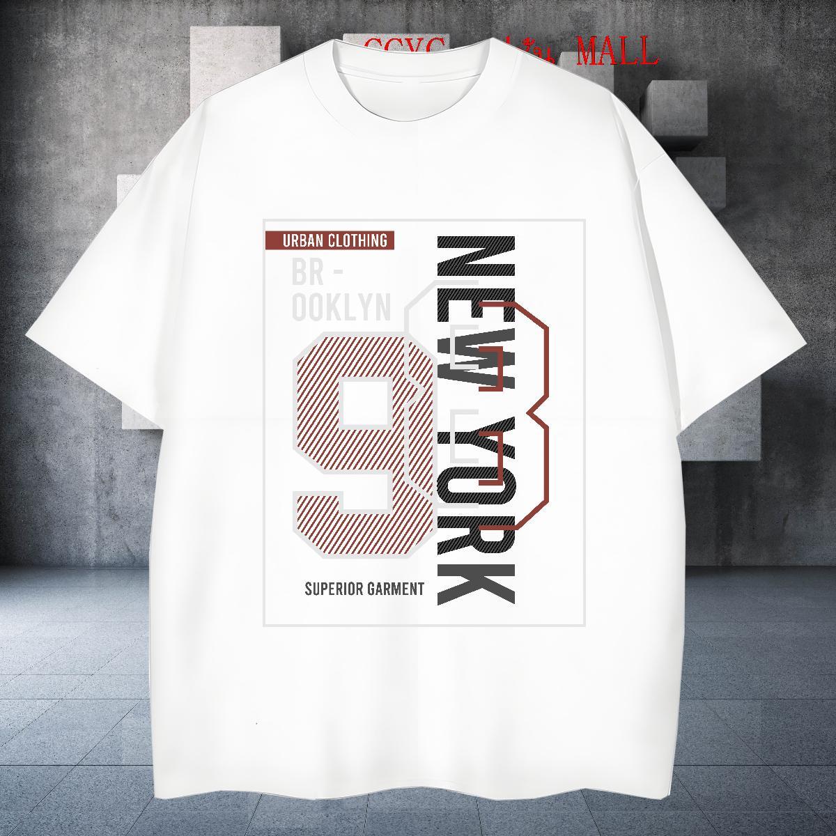Wholesale number 230g Pure Cotton Men Clothes T-Shirt Casual Beach Round Neck Short Sleeve Men T Shirts Custom Oversized 4XL Tees