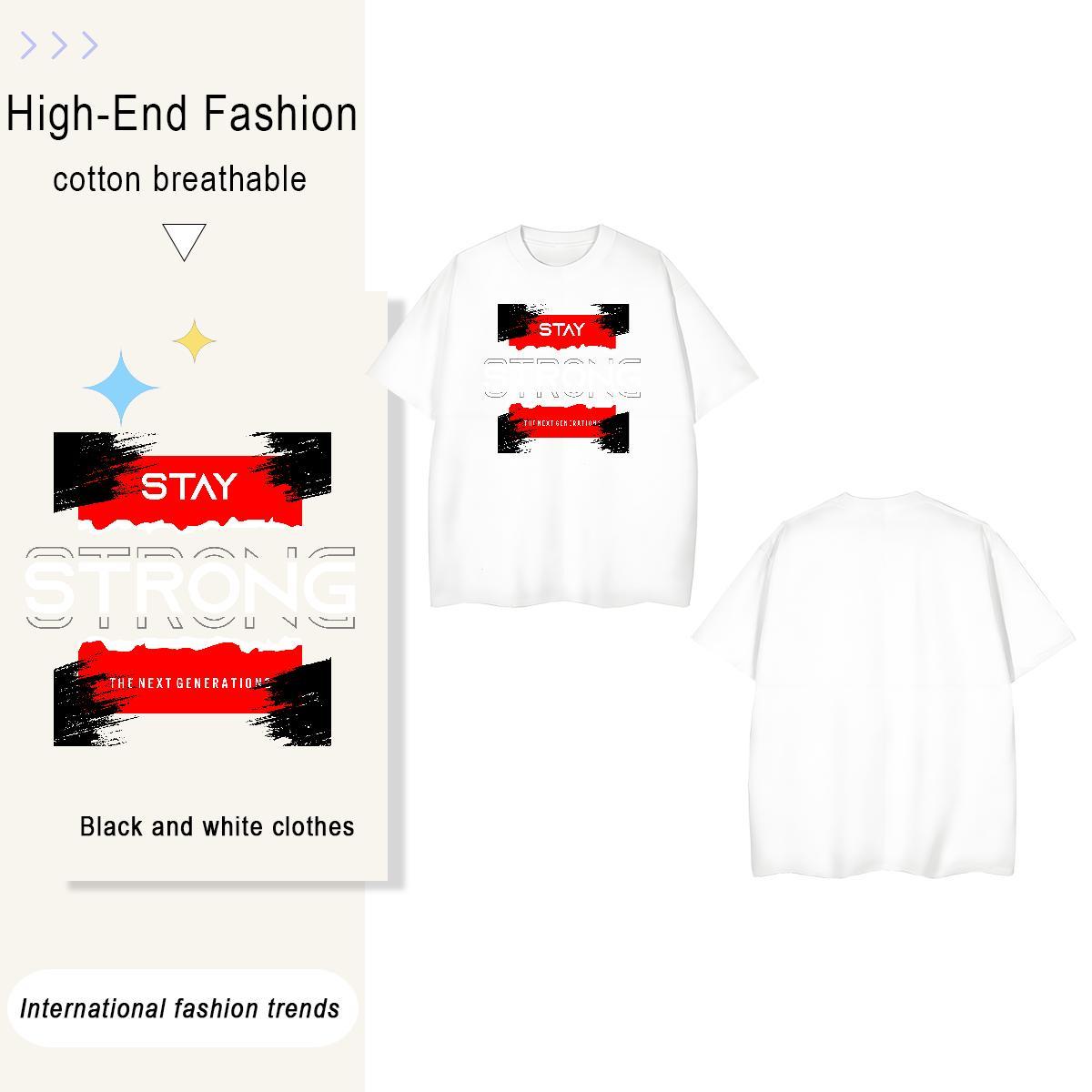 Brand letter 230g Pure Cotton Men Tees Street Wear Crew Neck T-Shirts Fashion New Customized Tops