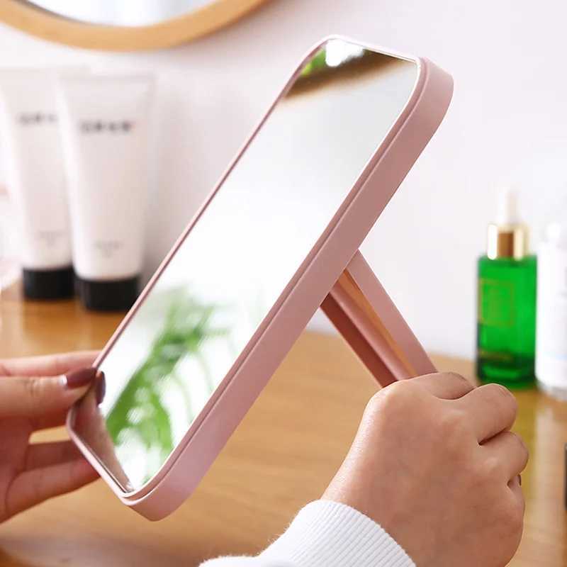 Foldable Cosmetic Mirror Makeup Mirror Vanity Rectangular Square Single-sided Mirror with Stand for Girl Women Y240819