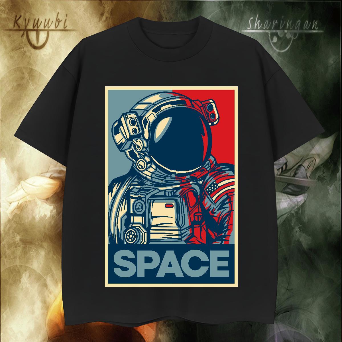 Unisex Men Tees Outdoor 230g Cotton Custom Big Size Crew Neck Breathable spaceman T Shirt For Man Casual New Clothes