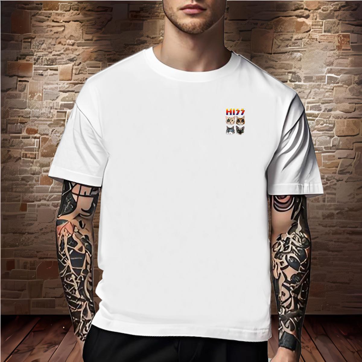 Free Shipping Men Tees cat Spring Summer 100% Cotton 230g Tshirts Breathable Short Sleeve Cool Design Man T Shirts DIY Logo Oversized