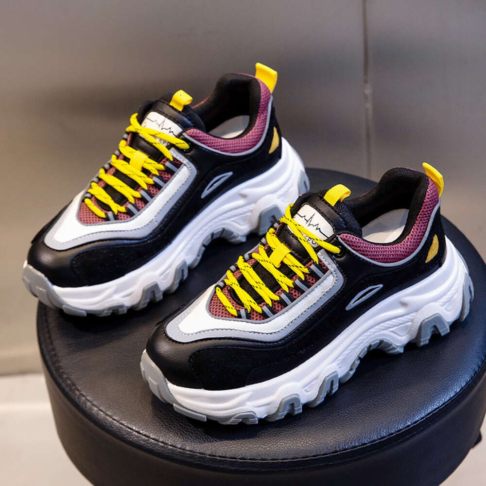Ddmysports Absorbing Film Sole Genuine Leather Dad New Autumn Running And Sports Shoes For Women Casual Versatile S Shoe Trend OUTDOOR