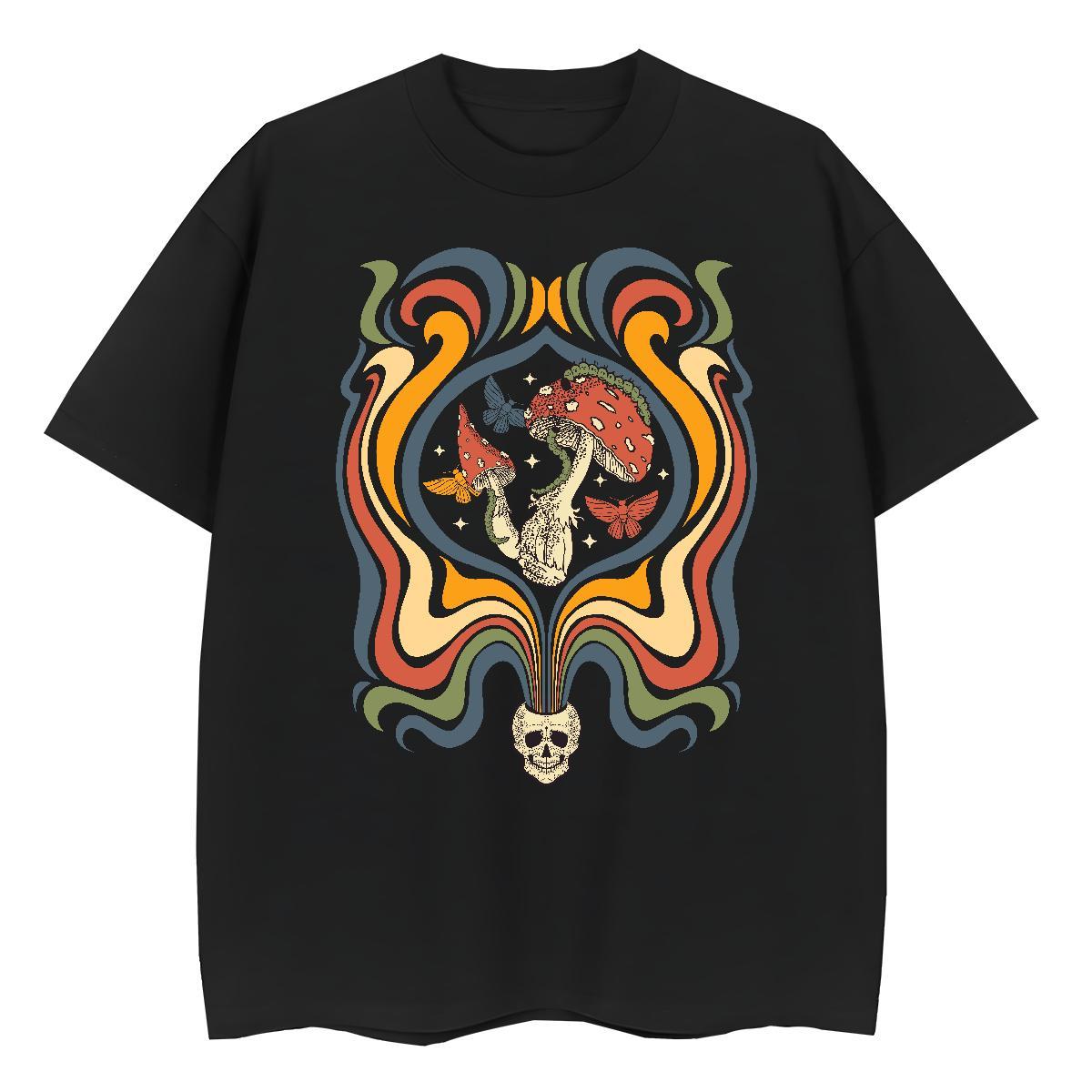 New Arrival Tshirts mushroom Summer Casual 230g Cotton Polos Short Sleeve Soft Classic T-Shirts Oversized 3XL 4XL