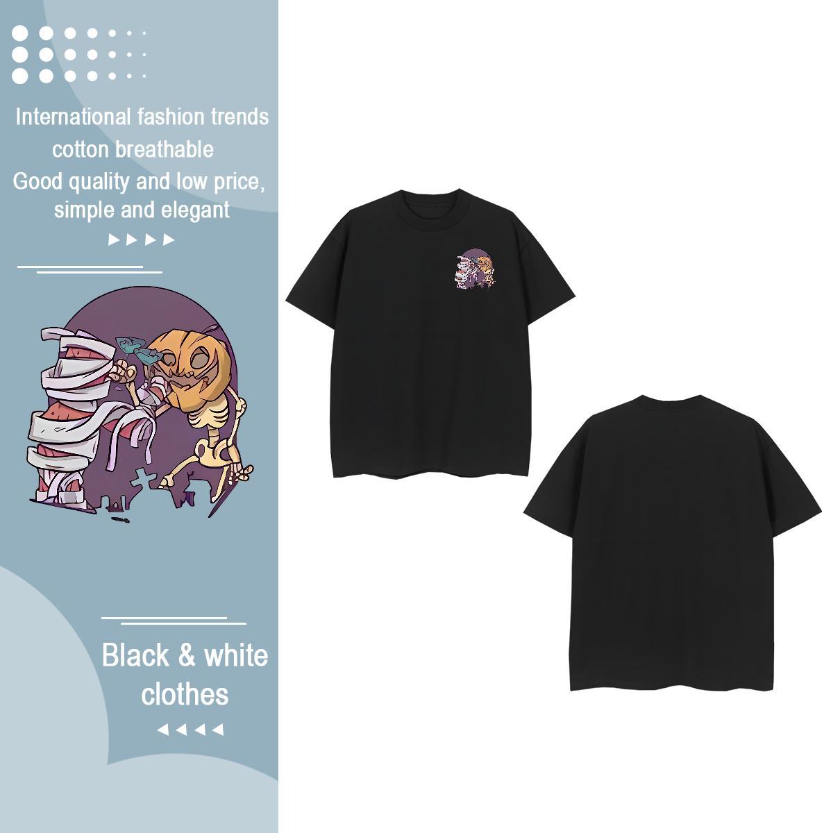 2024 Designer Tshirts halloween High Street Hip Hop 230g 100% Cotton Tops Tees Crew Neck Breathable Comfortable T-Shirts Customized Print