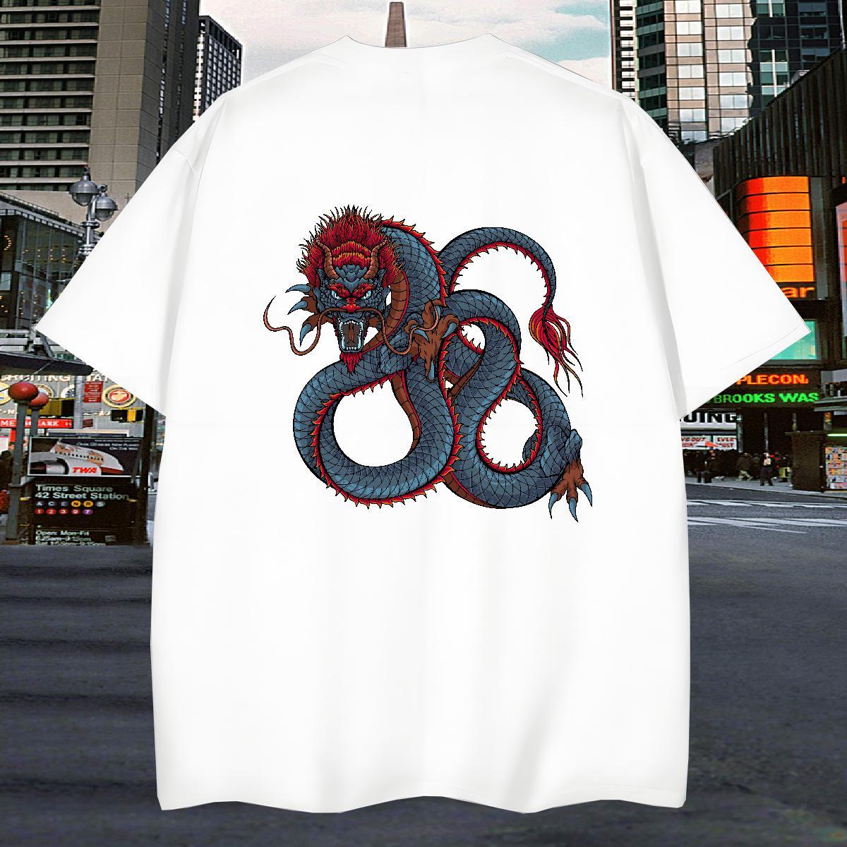Men T Shirts 230g Cotton dragon Sport Breathable Soft Custom Anime Tshirts 2024 Classic Tops Tees