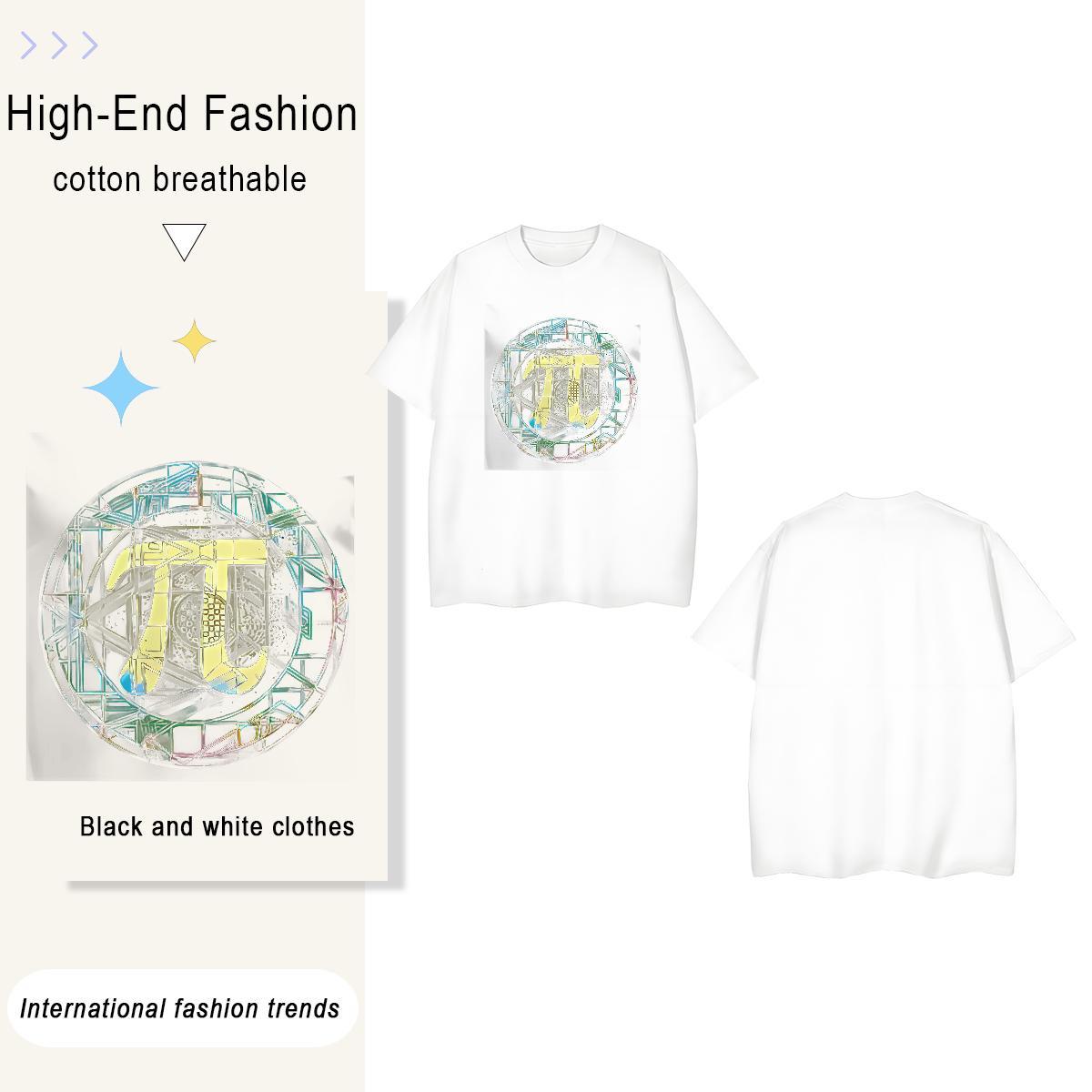 Soft math 230g Pure Cotton Tshirts Street Casual Round Neck Short Sleeve T Shirt For Man Classic DIY Printed Wear