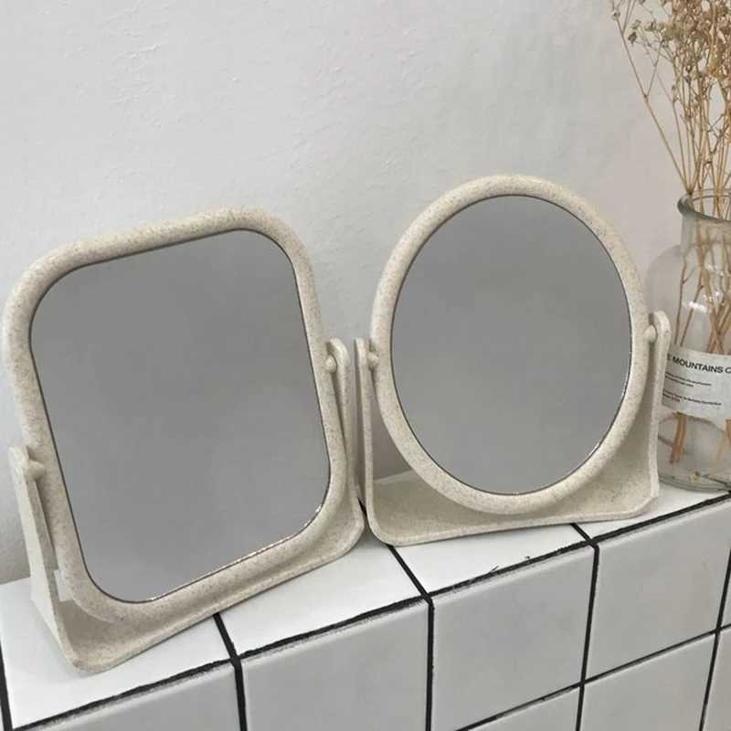 Little Bear Makeup Mirror Ladies Makeup Desktop Cute Rotating Fashion Mirror Oval Rectangle Shape Women Cosmetic Mirror Y240819