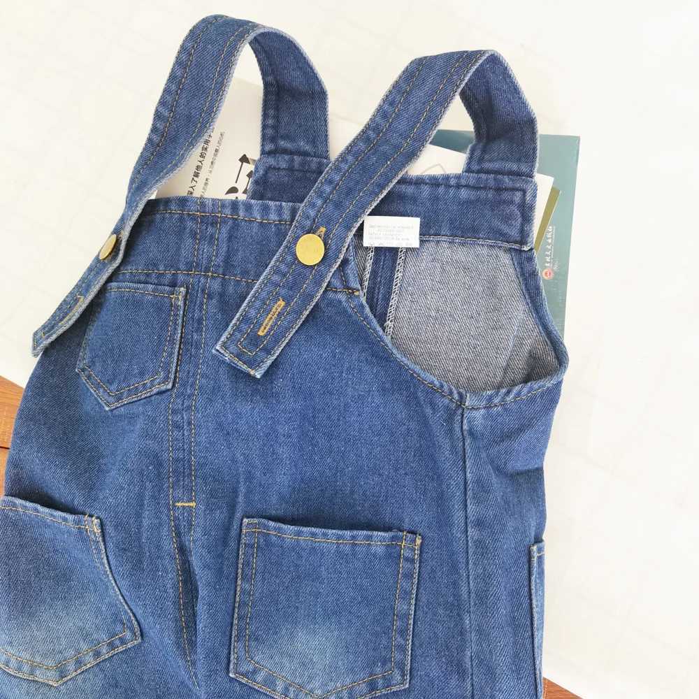 IENENS toddler boys jumpsuit denim covering Dungarees baby girls hole jeans pants clothing set suitable for 0-4 years old W240806