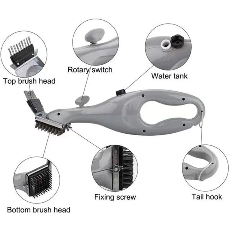 Portable Steam Cleaning Brushes Barbecue Grill Cleaning Brush BBQ Tools Cleaner Scraper Kitchen Gadget Grill Stain Removal Brush 240819