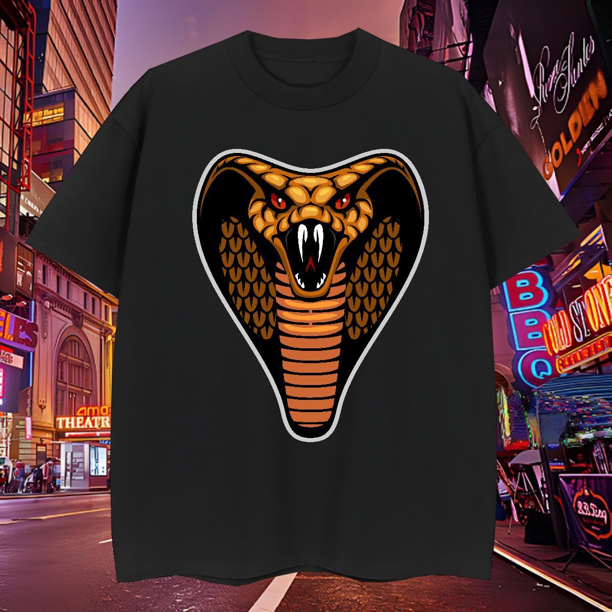 Comfortable Man T Shirts cobra Breathable Crew Neck Anime Printing Street Plus Size Custom 230g Cotton Tshirt for Man Woman Customized Polos