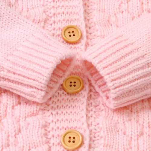 Baby Sweaters Toddler Infant Boys Girls Knitted Outfit Clothes Cute Kid Baby Hooded With Ear Winter Warm Cardigan Coat OuterwearXJ240819