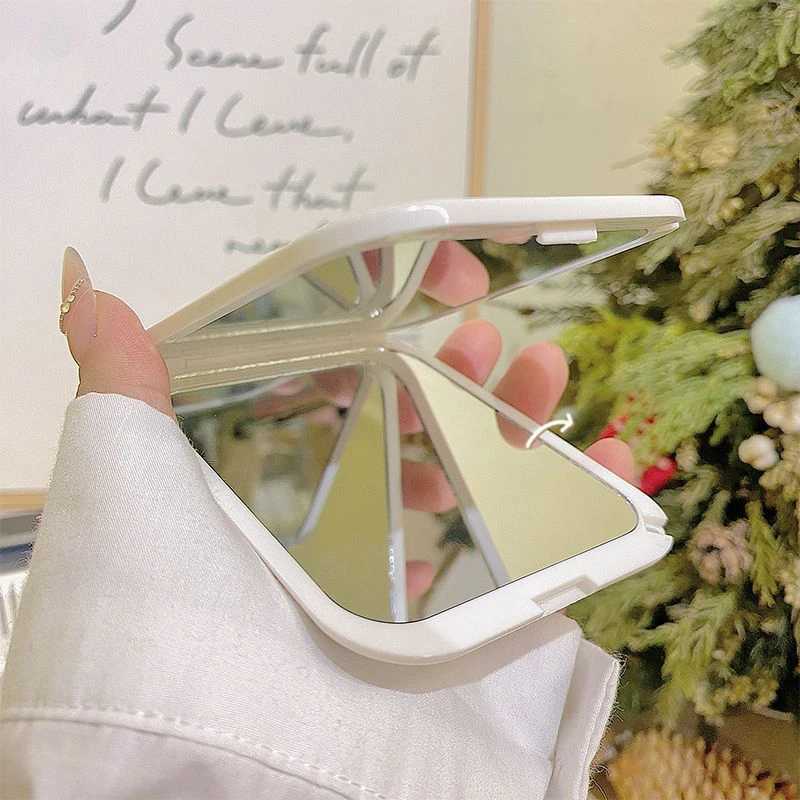 Fashion Portable Folding Makeup Mirror Portable Pocket Mirror Women Rectangle Cosmetic Make Up Mirror For Tools Vanity Y240819