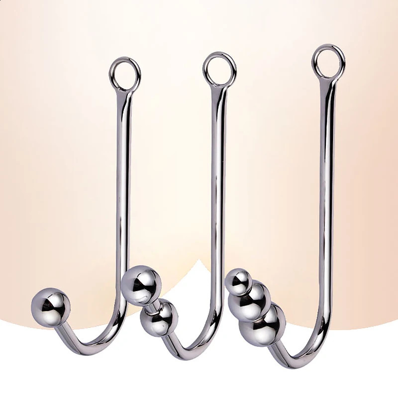Stainless Steel Anal Hook with Anal Beads Hole Anal Hook Metal Butt Plug Anal Sex Toys Adult Product No Vibrator for men gay 240813