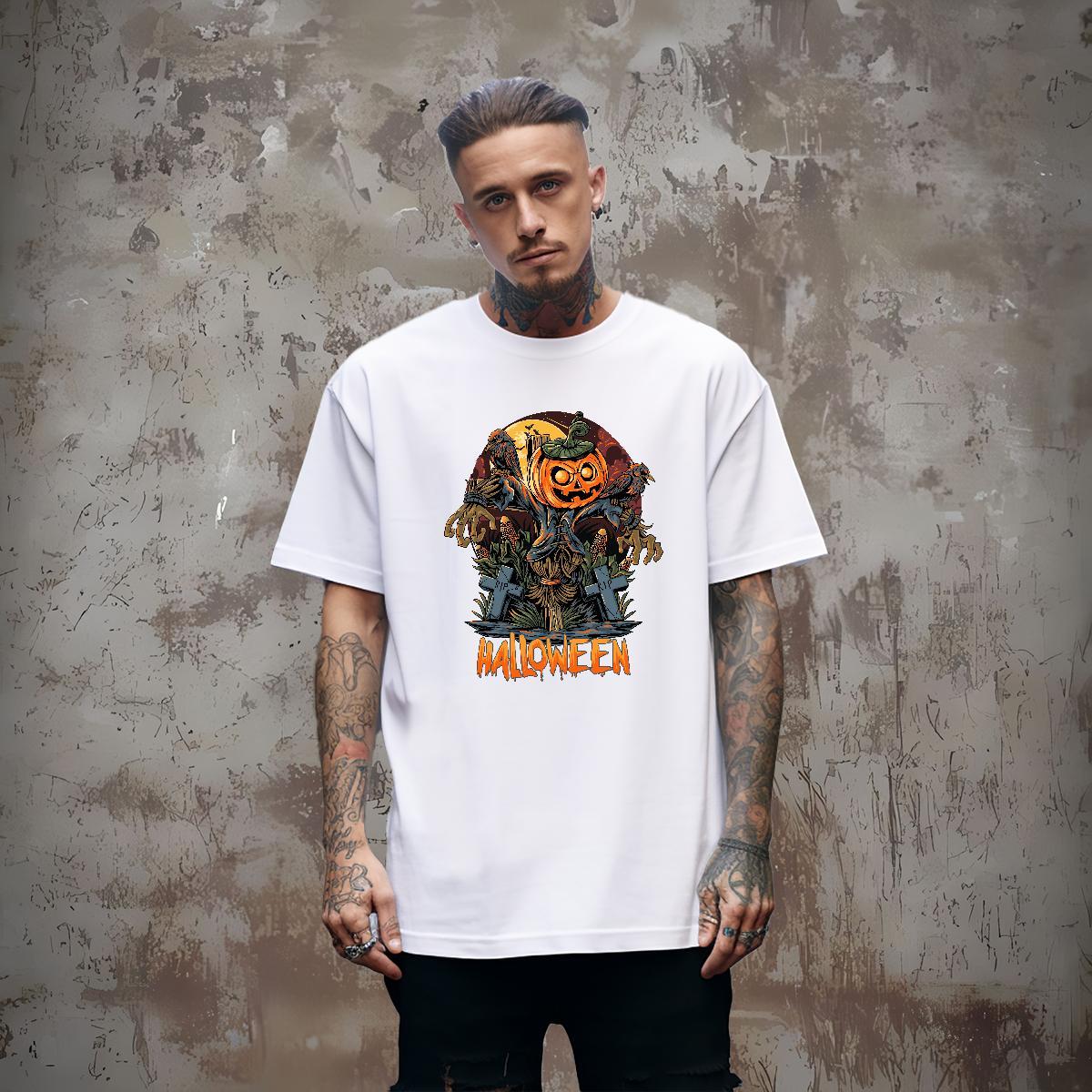 TOP Quality T shirt pumpkin Breathable Soft Sport Oversized 4XL 230g Pure Cotton Men Clothes T-Shirt 2024 Designer Polos