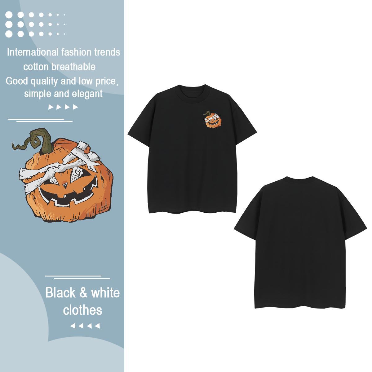 New Arrival Men Tshirts Halloween Beach 100% Cotton 230g Clothes Breathable Short Sleeve Designer Men T Shirts Custom Cartoon