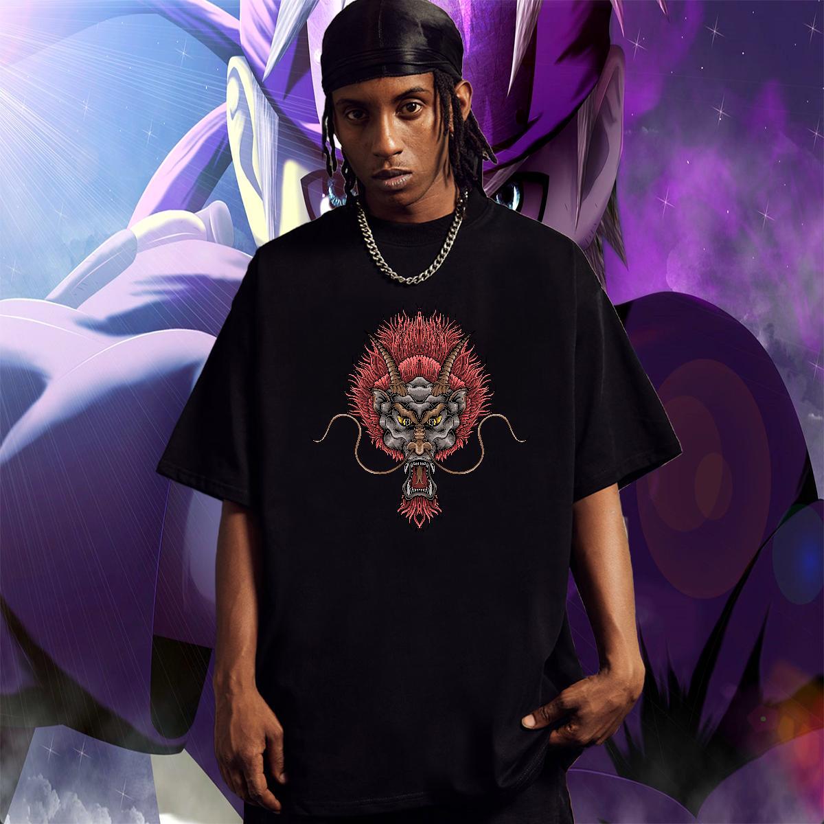 Unisex Men Tees Daily Outfit 100% Cotton 230g Custom Anime Breathable Short Sleeve dragon T-Shirts for Men Brand Tees Shirts