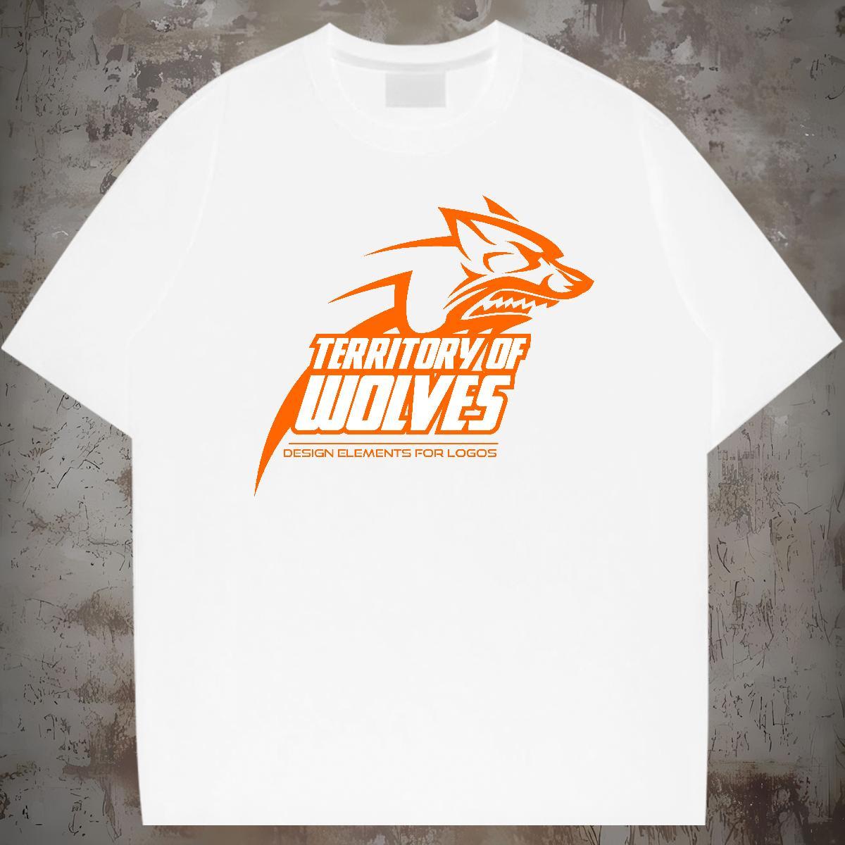 Soft Man T Shirts wolf Breathable Soft Beach Custom Cartoon 230g 100% Cotton Men Tees Stylist Polos