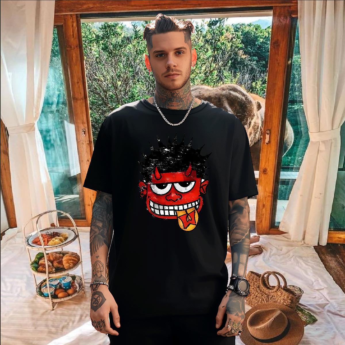 2024 DIY cartoon Men Tops Tees 230g Pure Cotton T-Shirts Custom Cartoon Street O Neck Short Sleeves Unisex Tshirts
