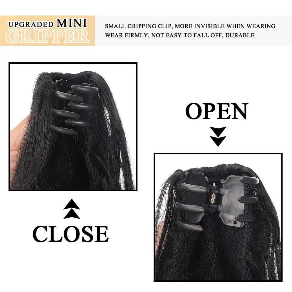 Synthetic curly Ponytail Hair Extension Short Curly Wave Ponytail Female Claw Clip Ponytail High Ponytail Wig Natural H W240817