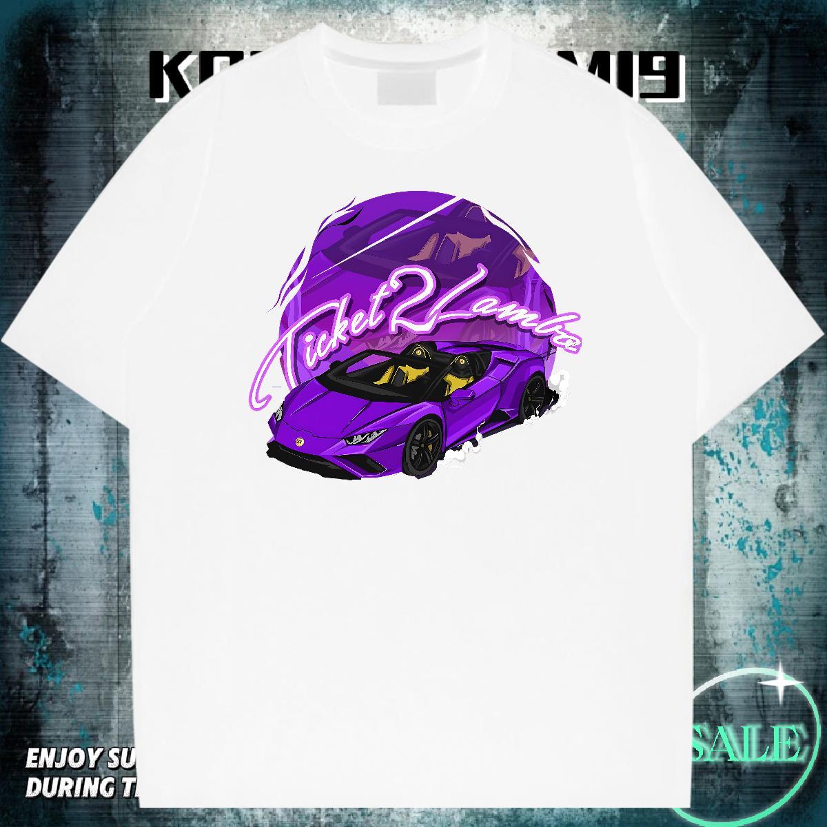 Soft Men Clothes T-Shirt Spring Summer 230g 100% Cotton Anime O-Neck Short Sleeve car Men T Shirts 2024 Summer Tshirts