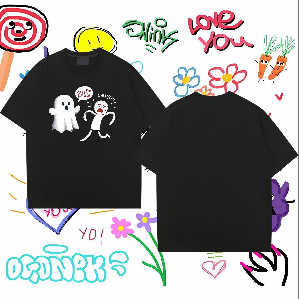 Fashion Men Tops Tees halloween Daily Wear 230g Cotton Clothes Short Sleeve Soft Cool T-Shirts Custom Print Plus Size
