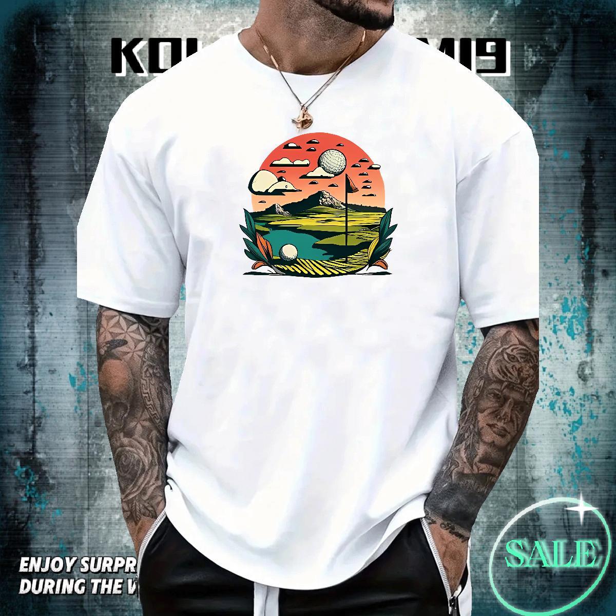 Wholesale Men Tops Tees Sports Casual 100% Cotton 230g Customized Print Breathable Soft mountains T-Shirts Classic Casual Clothes