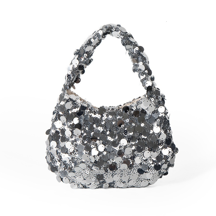 Fashion niche sequin in 2024 pearl handbag small bag women with high-end feeling for summer use