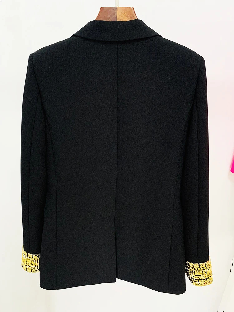HIGH STREET est Fashion ner Jacket Womens Slim Sleeves Beaded Single Button 240819