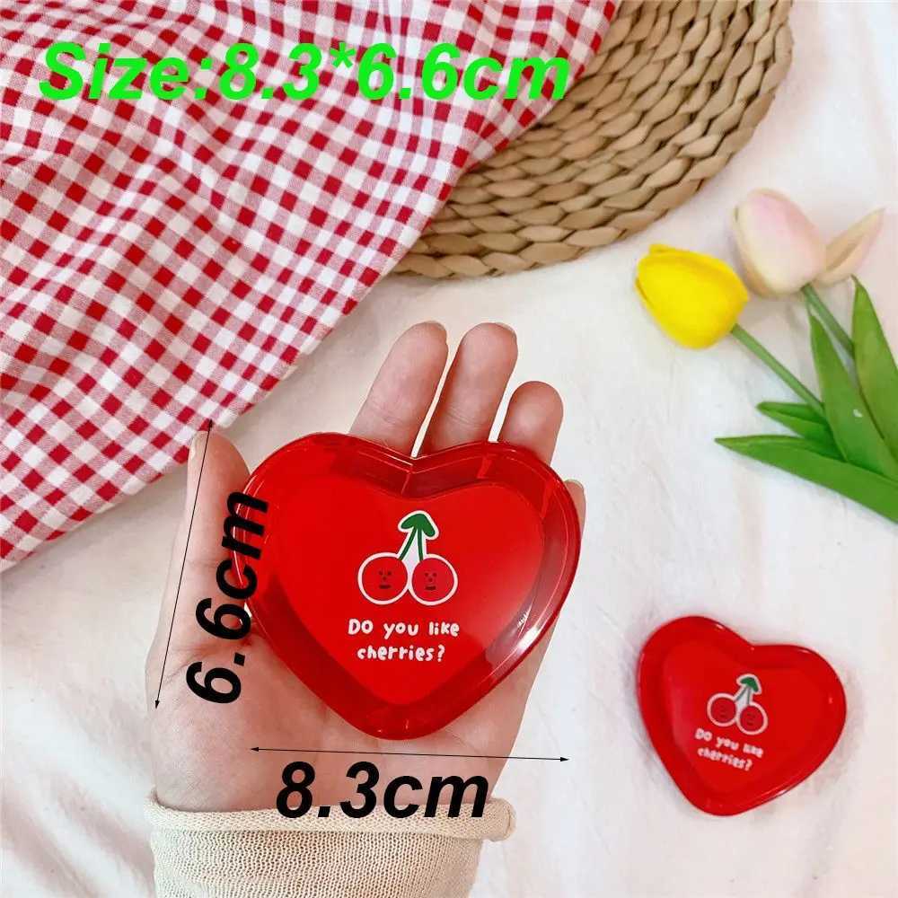 1 PC Heart Shaped Mini Makeup Mirror Compact Pocket Mirror Portable Double-Sided Folding Cosmetic Mirror Women Gifts Y240819