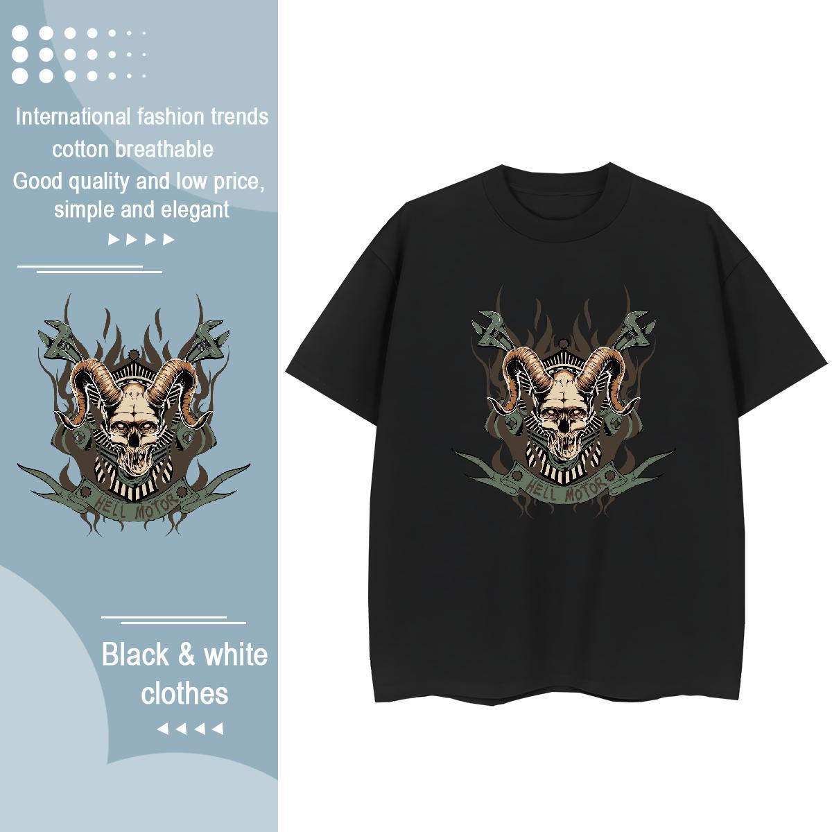 TOP Quality T-Shirts for Men shape Breathable Crew Neck Outdoor Black Oversized 230g 100% Cotton Tshirts Stylist Tops