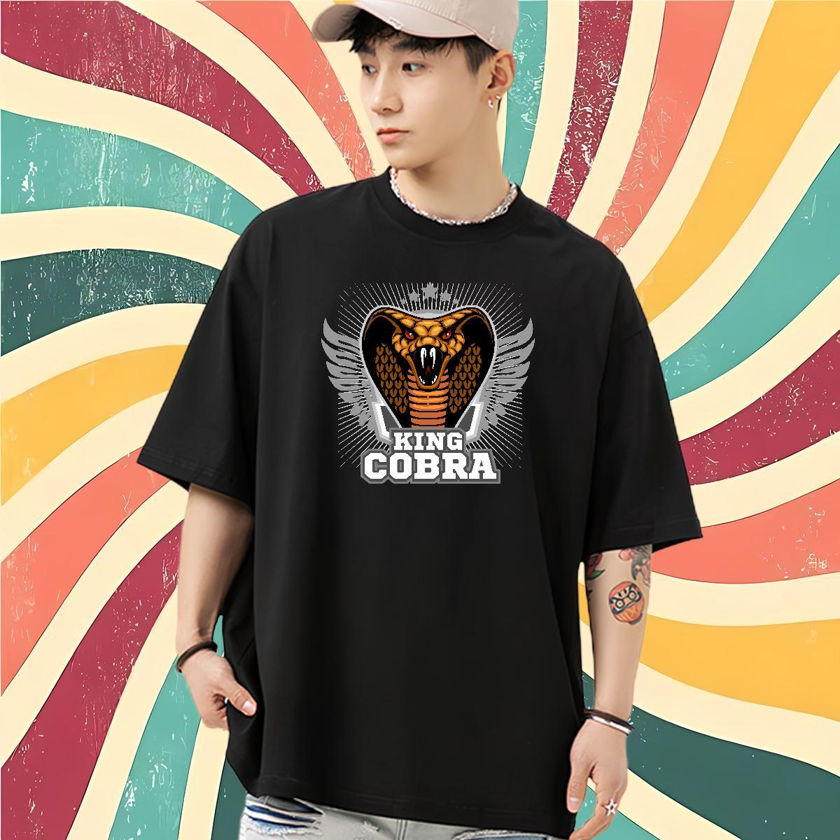 DIY Tshirt for Man Woman cobra Beach 230g Pure Cotton Tees Crew Neck Comfortable Mens T Shirts Custom Big Size