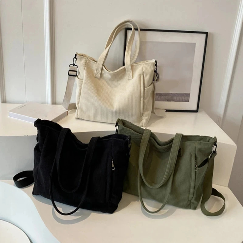 Womens Corduroy handbag large capacity handbag womens handbag 240819
