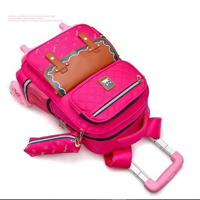School trolley bags kids wheeled backpack for school bag with wheels Children travel trolley bags School Rolling backpack Bags Y240820