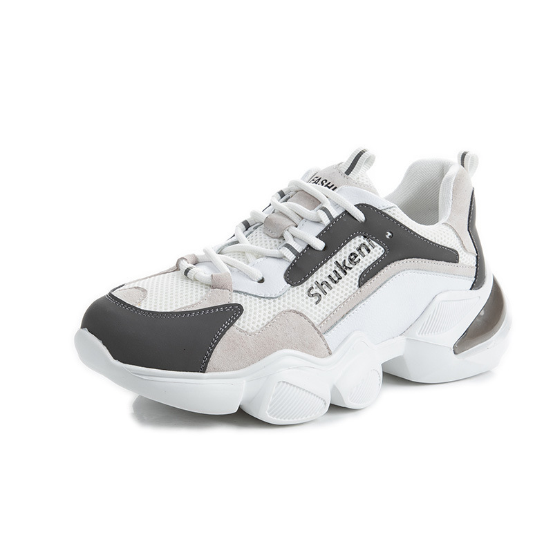 Ddmysports Dad S Autumn New Korean Edition Sports Versatile Casual Little White Women Thick Sole Shallow Mouth Genuine Leather Shoes OUTDOOR