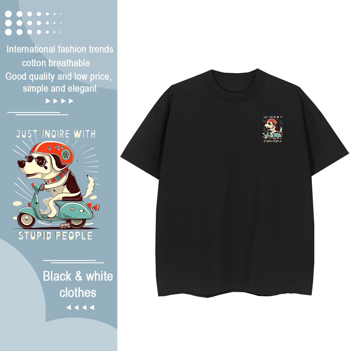Fashion New Mens Tshirts dog Outdoor 100% Cotton 230g Wear Breathable Comfortable T-Shirts Custom Anime