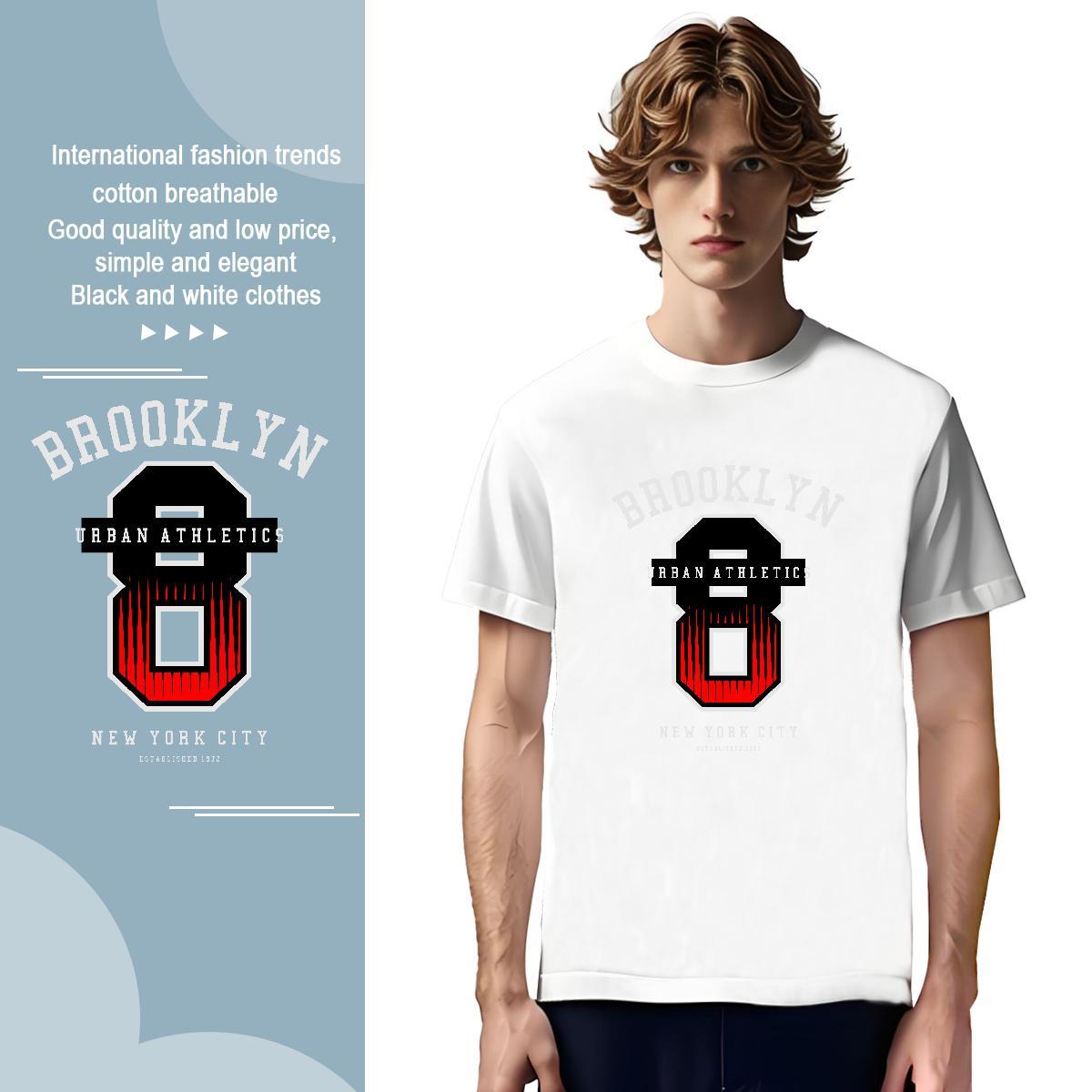 High Quality 8 230g 100% Cotton Men Tees Street Breathable Crew Neck T-Shirts for Men Wholesale Custom Print Plus Size Tops Tees